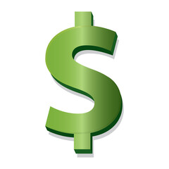 Isolated dollar symbol green in white background financial icon- Vector