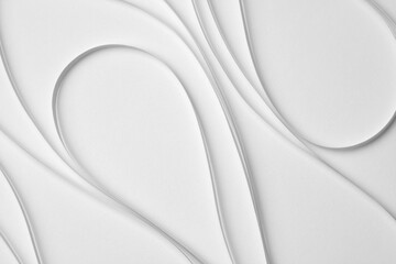 Abstract  white color strip wave paper horizontal background.