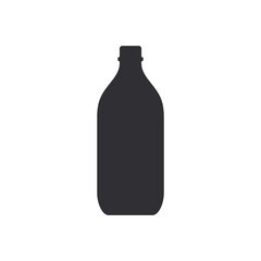Bottle silhouette. Bottle of milk. Vector icon. Vector bottle. Stencil of beer bottle. Flask template. Logo template. Flask silhouette. Jar icon. Glass container. Shape for 3d modeling. Plastic bottle