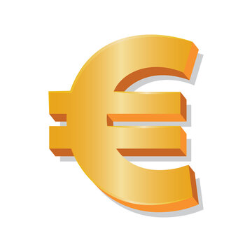 Isolated euro symbol gold in white background financial icon- Vector