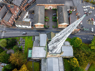 Fototapeta The crooked spire of the Church of St Mary and All Saints in Chesterfield obraz