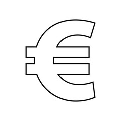 Isolated euro symbol draw in white background financial icon- Vector