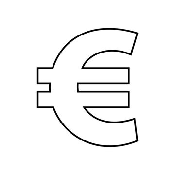 Isolated euro symbol draw in white background financial icon- Vector