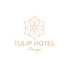 Obraz premium Hotel tulip concept logo design