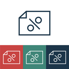 Linear vector icon with discount