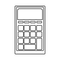 Isolated calculator financial draw in white background financial icon- Vector