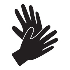 Fototapeta na wymiar Two gloves for hand protection flat vector icon for apps and websites.
