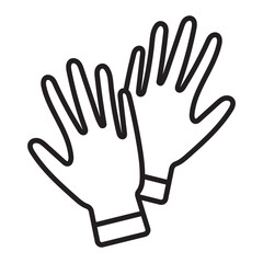 Hand protective gloves line art vector icon for apps or websites.