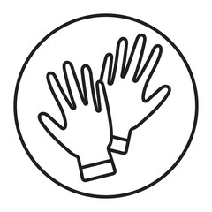 Fototapeta na wymiar Rounded a protective glove vector icon for an app or website