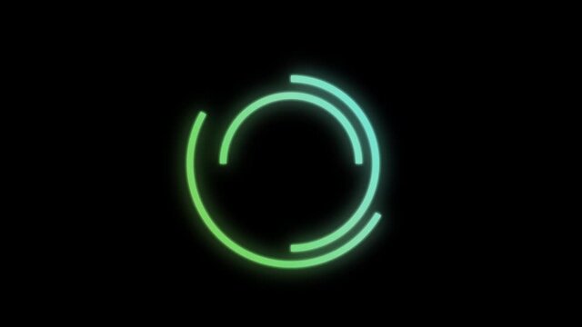 Loading animation. Loading circle icon on black background 4k video