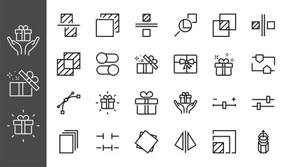 A simple set of image editing related vector line icons. Contains icons such as crop, copy, scale, rotate and more. Editable stroke. 48x48 Pixel Perfect. On white background