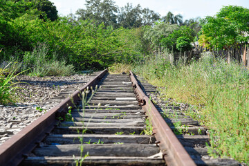Fototapeta na wymiar Abandoned railway in southern Brazil
