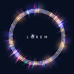 Round jewellery frame with glow effect