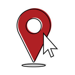 Isolated location shop online digital marketing colorful icon in white background- Vector