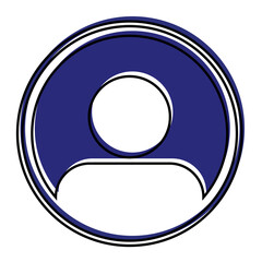 Isolated profile online digital marketing colorful icon in white background- Vector