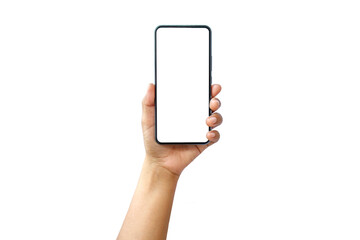 Mobile Smartphone with stylish design and a blank screen isolated on white background  with the...