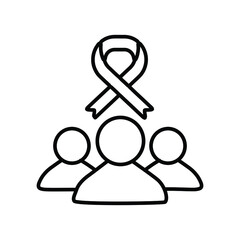 Cancer Awareness group line icon