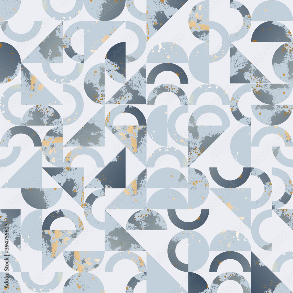 Poster abstract seamless pattern with geometric shapes. loose texture with gold