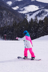 snowboard in the mountains