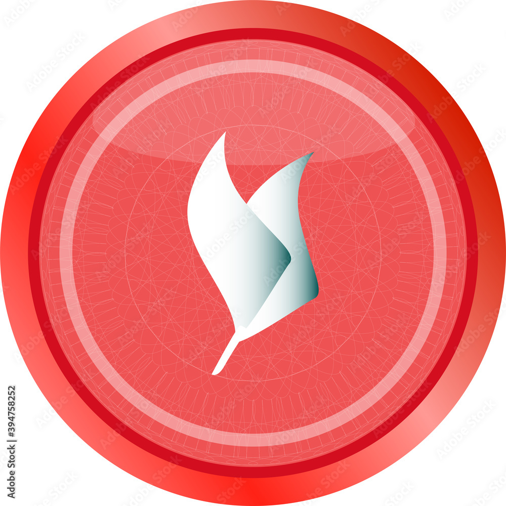 Poster leaf icon web button isolated on white