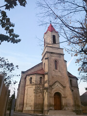 Fototapeta na wymiar View to German church in “Elizabettali” german settlement village in Georgia. Asureti