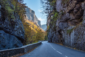 Gorges de la Bourne, the Bourne canyon near Villard de Lans, Vercors in France