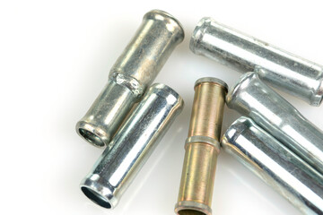 Naklejka premium short size metal tubes on white background