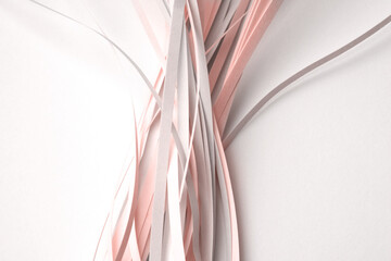 Fototapeta premium Abstract pink and gray color strip wave paper background.