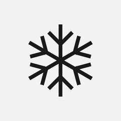 Snowflake black and white vector icon.