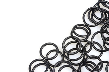 O-rings and gaskets in black with free space for the inscription