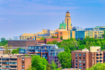 Montreal urban skyline is seen from the Saint Joseph Oratory, Canada