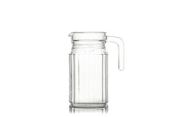 Empty water decanter isolated on white background