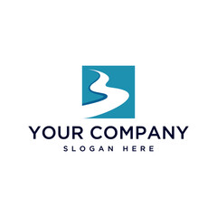 B Logo Design. Beach Logo Vector Graphic. Wave Logo Design