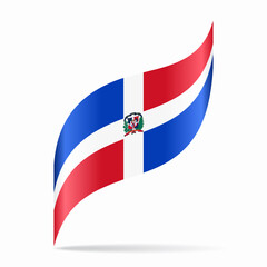 Dominican Republic flag wavy abstract background. Vector illustration.