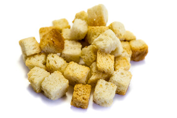croutons isolated on white background