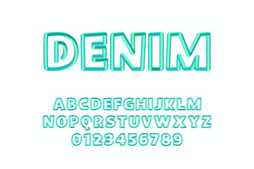 Obraz premium alphabet font, typography vector, letters and numbers blue and white style