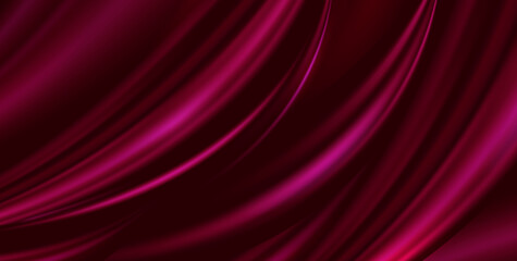 Vector abstract luxury marsala red background cloth. Silk texture, liquid wave, wavy folds elegant wallpaper - obrazy, fototapety, plakaty