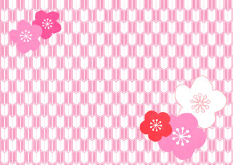 梅をモチーフにした年賀状にも使える背景素材