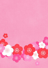 梅をモチーフにした年賀状にも使える背景素材