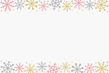Christmas background with snowflakes and copyspace. Empty Xmas greeting card. Vector