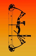 silhouette of a compound bow 