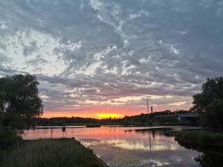 sunset over the river