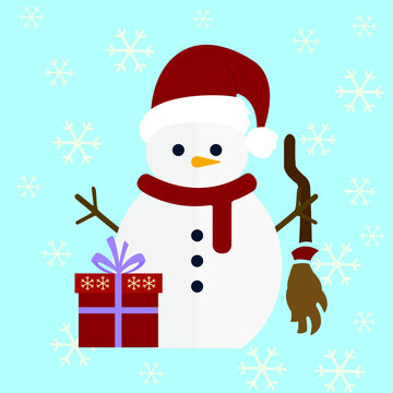 icon of snowman, christmas, snow, holiday weekend, free time, vector illustration