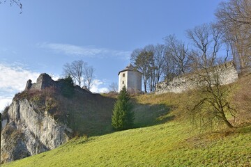 Fototapeta na wymiar Zamek w Ojcowie – ruiny zamku na szlaku Orlich Gniazd, Ojcowski Park Narodowy
