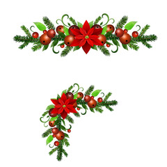 Christmas Holly brunches decoration vector