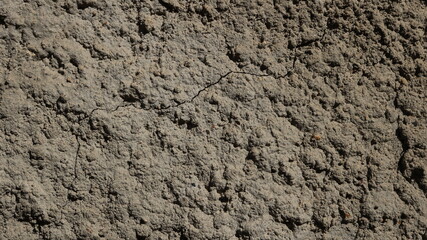 deep gray dry concrete surface with fine cracks in the structure and relief texture of irregularities