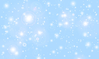 Fototapeta premium Snow background. Winter snowfall. White snowflakes on blue sky. Christmas background. Falling snow.