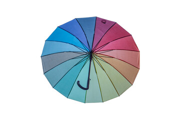 Obraz premium Bottom view of umbrella on isolated white background