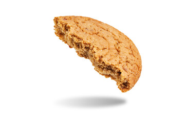 Fresh sweet healthy oatmeal cookies on a white isolated background