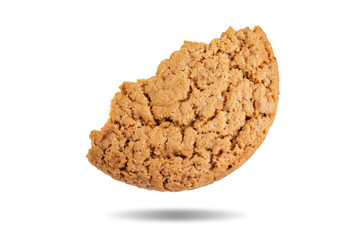 Fresh sweet healthy oatmeal cookies on a white isolated background